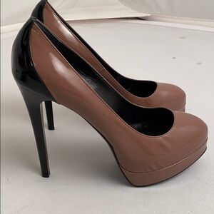 Ruthie Davis brown black two-tone platform stiletto heels 39